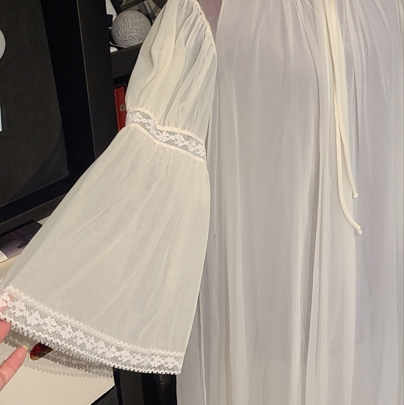 Vtg. 60's Ghostly Sheer Gown & Robe Set - Picture 3 of 12
